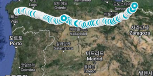 산티아고 순례길 프랑스길 마을을 지도에 표시